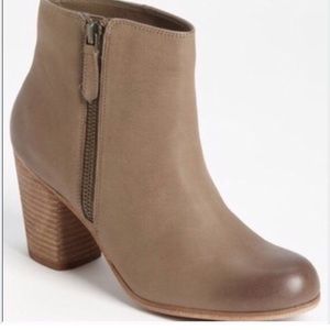 BP leather taupe trolley booties